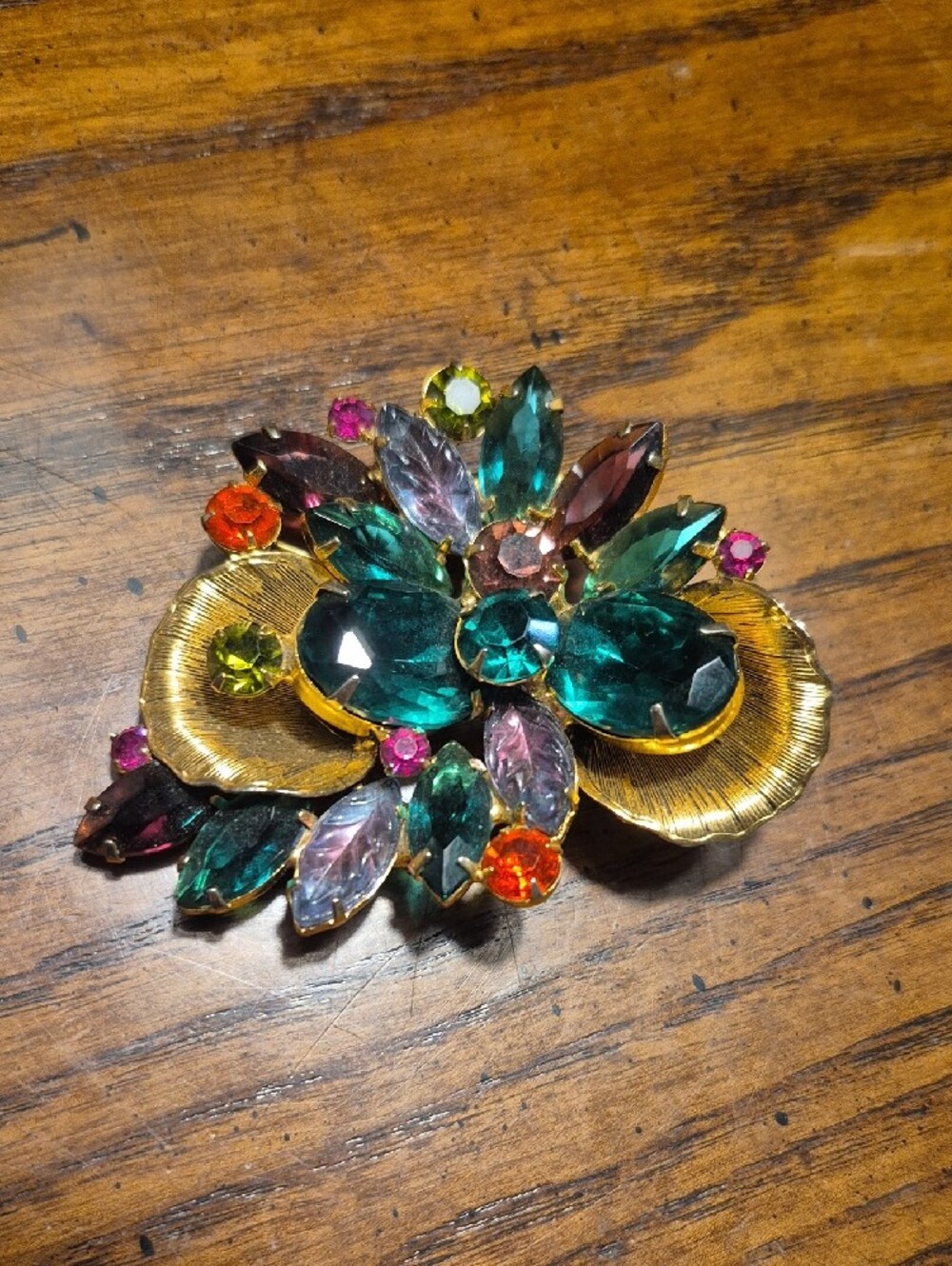 Juliana Style Vintage Crystal Floral Brooch - Picture 3 of 7
